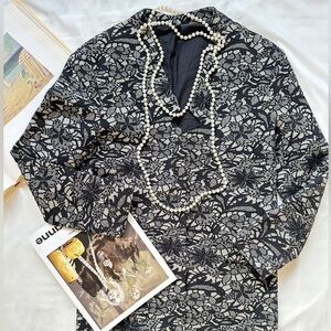 NAF NAF Black and White Floral Blazer